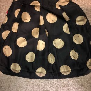 NEW Kate Spade ♠️ skirt, black/gold polka dots 2